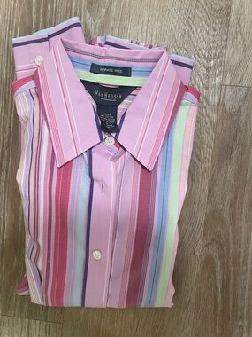 Van Heusen Pink Multi-Color Vertical Stripe Shirt